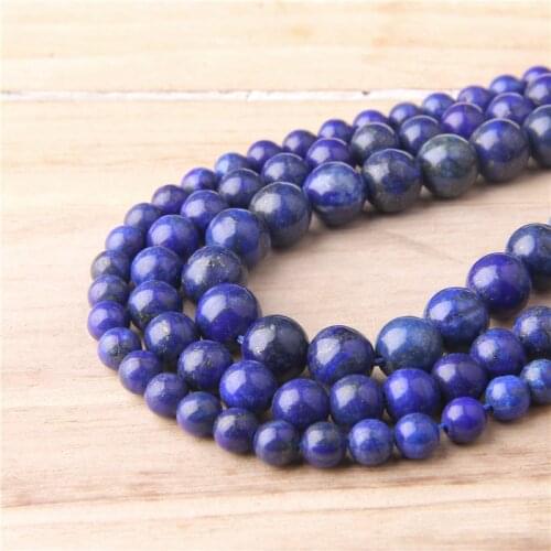 4-12mm Blue Round Stone Beads Natural Lapis lazuli Beads for Jewelry Making Bracelets DIY Craft Gems Stone Accessories 15"strand