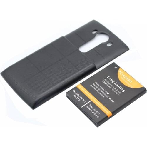 Ciszean 1x 6000mAh BL-45B1F Extended Battery For LG V10 H901 VS990 H960A LS992 H968 H961N H900 + Black Color Cover Case
