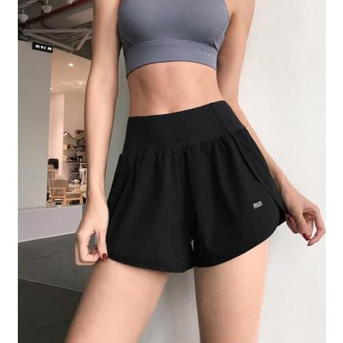 Double Layer Anti-glare High Waist Pocket Yoga Shorts Sports Fitness Wear Casual Summer Gym Ladies Loose Running Sweatpants