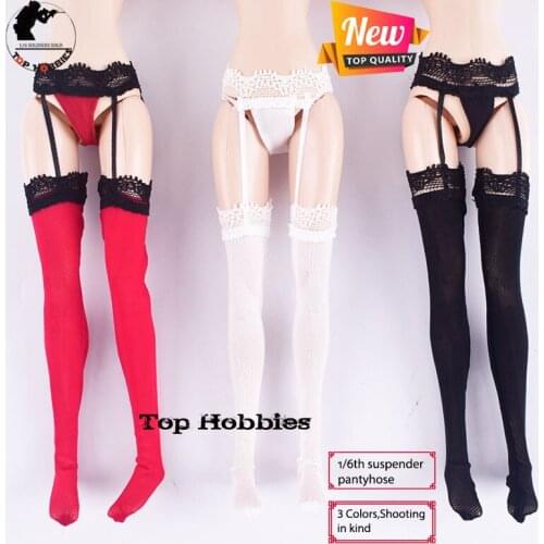 1/6 Scale Action Figure Accessory Dollsfigure CC182 1/6 Sleeveless Socks Stocking Suspender Pantyhose Suit F 12“ Jodoll Verycool