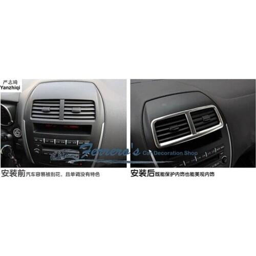 Stainless steel or ABS chrome car-styling car stickers of rear air-conditioning outlet cover decoration for Mitsubishi ASX