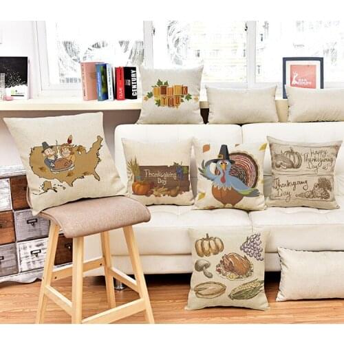 Foreign trade sales pumpkin Turkey for Thanksgiving gift printed pillow cushion cover