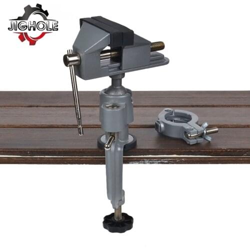 JIGHOLE 2 In 1 Table Vise Bench Clamp 360 Clamp Table Grinder Holder Drill Dremel for Craft Model Tools Rotary Tool