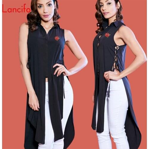 Lancifolium Sleeveless Blouses