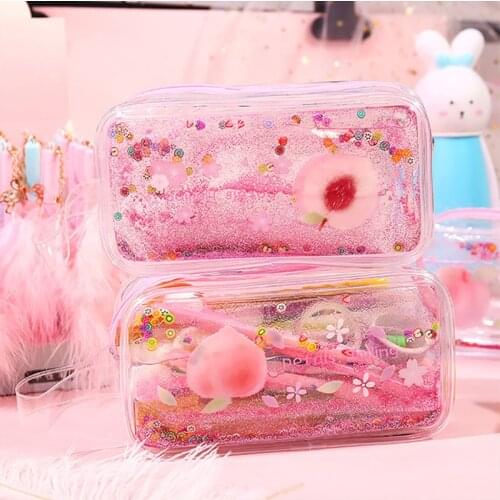 1 Pieces Kawaii Cute Avocado Pen Pencil Bag PVC School Office Supplies Stationery Receive Tools Makeup Pouch Cosmetics Case