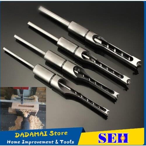 HSS Twist Drill Bits Woodworking Drill Tools Kit Set Square Auger Mortising Chisel Drill Set Square Hole Extended Saw 6.0mm~16mm