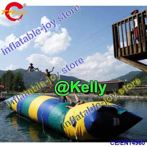 6x3m free shipping inflatable water blob wholesale, 0.9mm pvc tarpaulin durable inflatable air bag for water jump, air catapults