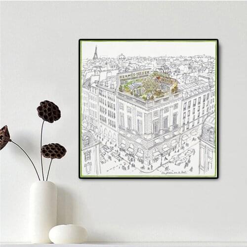 Nordic Abstract Landscape Circle Art Poster Modern Minimalist Wall Canvas Painting Home Decoration Living Room Square Picture