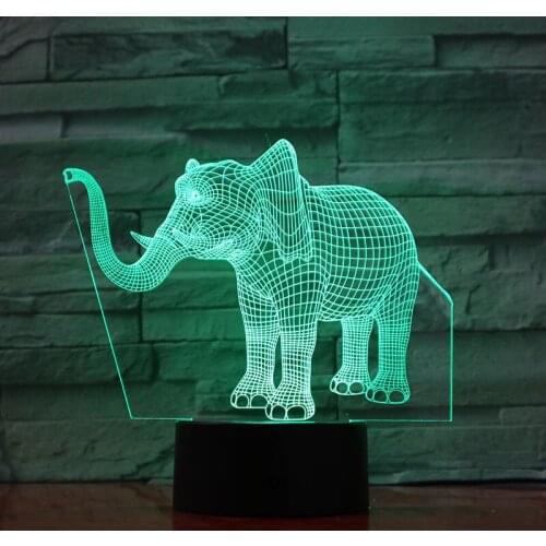 Nighdn 3d Lamp Night Light Creative 3d Visualization Lamp Elephant Table Lamp Bedside Light Home Decor Holiday Gifts for Kids