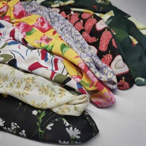 New Styles Flower Soft Chiffon Dress Dropping Breathable Beautiful Summer Fabric