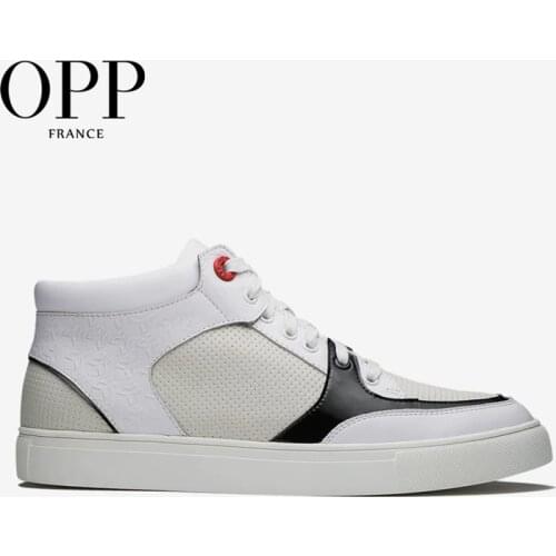 OPP High Top Men boots Genuine Leather Men Shoes Winter Boots Patchwork men Shoes Ankle Boots For Men