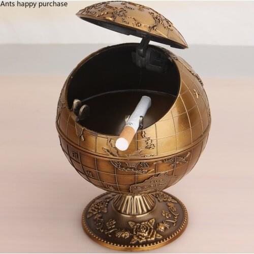 Creative Ball Shape Ashtray Exquisite Smoking Holder Ash Tray with Lid Round Cigar Smoking Accessories