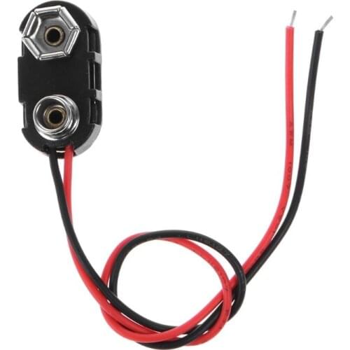 PP3 9V Battery Clip Connector I Type Tinned Wire Leads 150mm Black Red