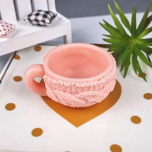 PRZY Sweater Coffee Cup Soap Molds 3D Cup Mould Silicone Fondant Soap Molds Handmade Mold Clay Resin Candle Mould