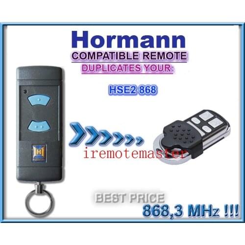 2pcs HORMANN (Blue buttons compatible) HSE2 868Mhz Garage Door/Gate Remote Control Replacement/Duplicator Very good