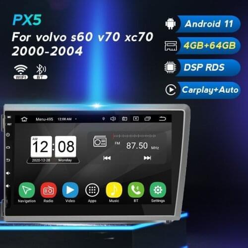 For VOLVO S60 V70 XC70 2000-2004 Android 11 Radio Multimedia Player Car GPS navigationCar DVD CD Player Auto Stereo Auto Audio
