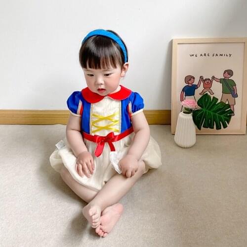 Newborn Baby Photography Props Fotografia Princess Snow White Dress Cosplay Costume Studio Shoot Photo Props Cloth