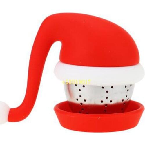 Christmas hat tea maker creative silicone tea leak anti-aging anti-aging high temperature use easy to clean tea leak