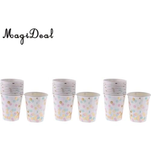 30 Pieces Colorful Polka Dot Stars Paper Cups Baby Shower Wedding Birthday Party Tableware