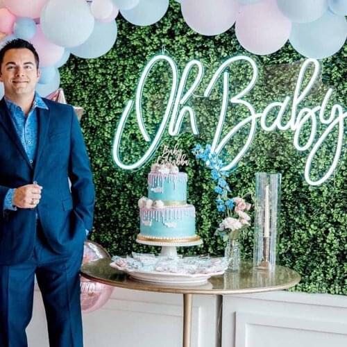 Custom led Oh Baby 2 Happy Birthday flexible Neon Light Sign Decoration Home Bar Wall Bedroom Party Decorative Cool Neons Lamp