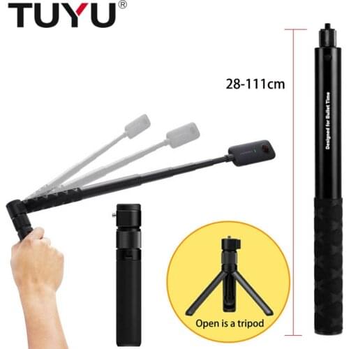 TUYU for Insta360 Telescopic Rod Selfie Stick 360 Rotary Handle Bracket for Insta360 ONE X/R GoPro Bullet Time Beam Accessories