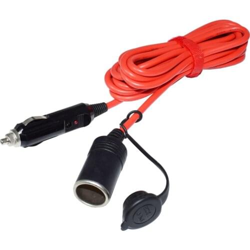 Cigarette Lighter Extension Cord, 12Ft/12V/120W/15A, Compatible with Air Compressor Pump and Tire Inflator