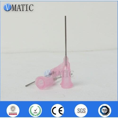 High Quality 100Pcs 20G Pink 1'' Stainless Steel Glue Dispensing Needle Tube Length 25.4mm Dispense Needle 1 Inch