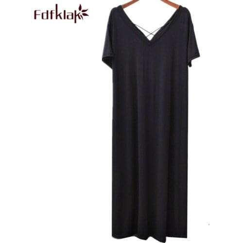 New summer nightgowns women short sleeve cotton night dress loose large size night gown sexy female nightshirt chemise de nuit