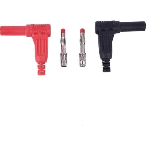 Practical New 2pcs=1 Pair 4mm Male Right Angle Insulation Wire Solder Type DIY Banana Plug Connectors