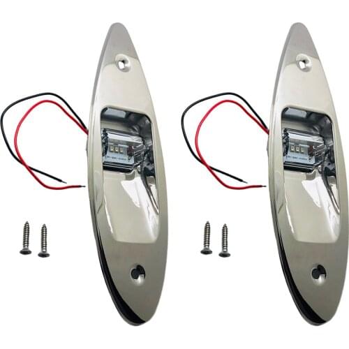 2x Flush Mounts LED Lamp Marine Boat Navigation Side Bow Teardrop Lights