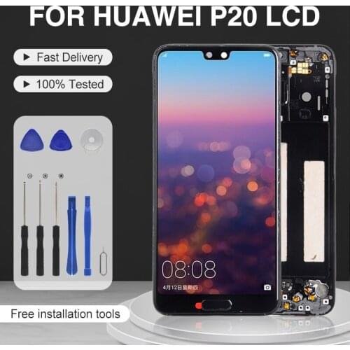 Dinamico 5.8Inch Replacement For Huawei P20 LCD Display Touch Screen Digitizer Assembly EML-L22 L09 AL00 Display With Frame