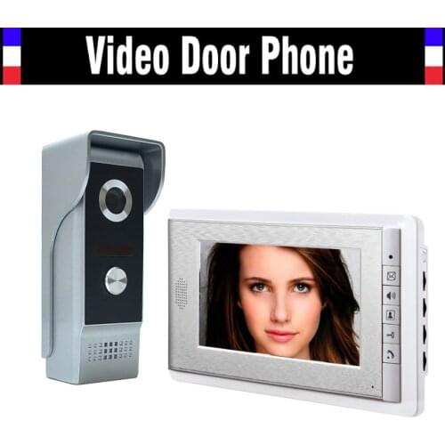 7 Inch Screen Color Video Door Phone Intercom System Video Door Phone Intercom Doorbell Kit IR Night Vision 1 Camera 1 Monitor