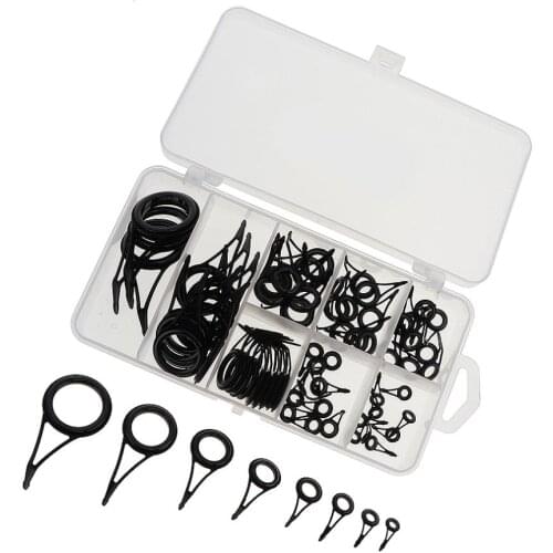 75pcs Mixed sizes Fishing Rod Guide Tip Fishing Line Spinning Guide Eyes Rings Tip Fishing Rod Accessories Repair Tool