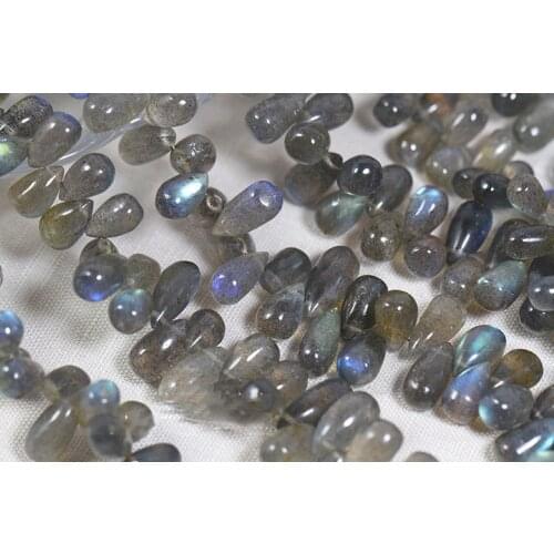 AAAA 60PIECES loose beads Labradorite DROP SMOOTH 8-13mm blue rainbow for DIY jewelry making FPPJ wholesale beads nature