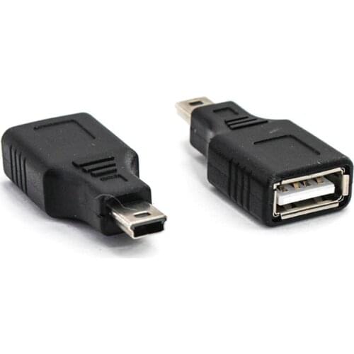 Car adapter Mini T-type to USB female port 5PIN Male to USB female usb adapter mp3 interface 2/5/10 pcs