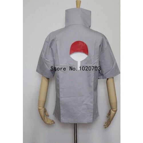 Free Shipping Sasuke Uchiha Gray Shirt Cosplay Costume Anysize