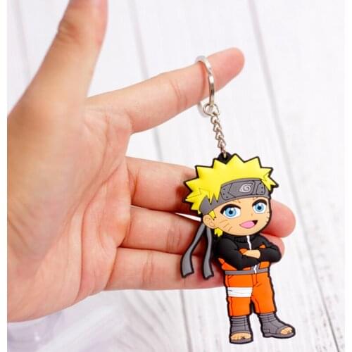 Naruto Anime Figure Keychain Uzumaki Naruto Uchiha Sasuke Cartoon Key Ring Kids Decoration Accessories for Children Toy Gifts