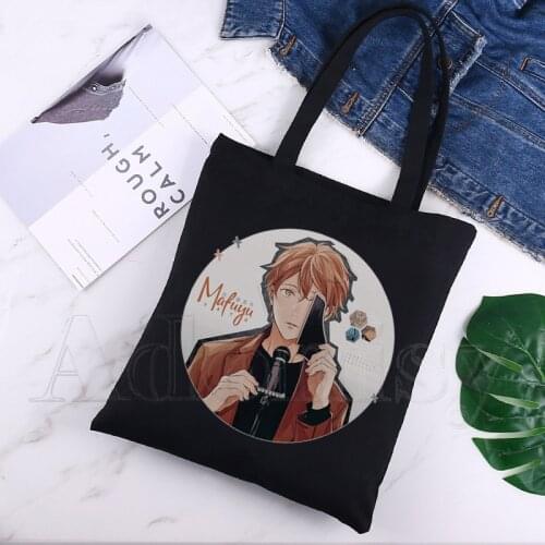 Given Anime Unisex Handbags Custom Canvas Tote Bag Print Daily Use Reusable Travel Casual Shopping Bag Black