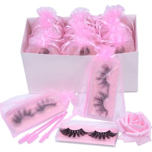 Wholesale 100/50 Pairs 25mm Long Mink Eyelashes Fluffy 3D Vegan Fiber Full Strip False Eye Lashes 25mm Big Lashes Vendors