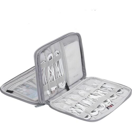 Travel Kit Case Pouch Electronics Accessories Gray Digital Storage Bag Usb Data Cable Organizer Earphone Wire Bag Pn Power Bank