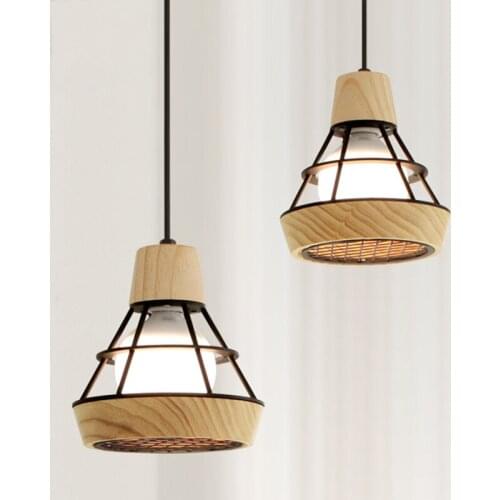 E27 restaurant wooden bar aisle pendant lamp living room bedroom balcony Nordic modern pendant lights MZ12