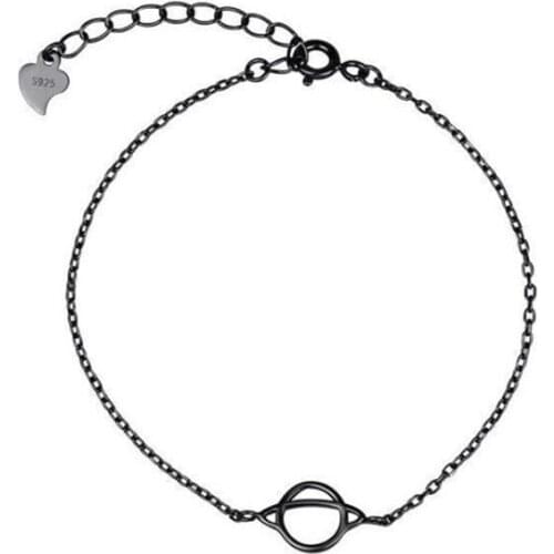 Fine 925 Sterling Silver Sweet Trendy INS Planet Adjustable Chain Bracelets for Girls Female Birthday Party Accessories SB063