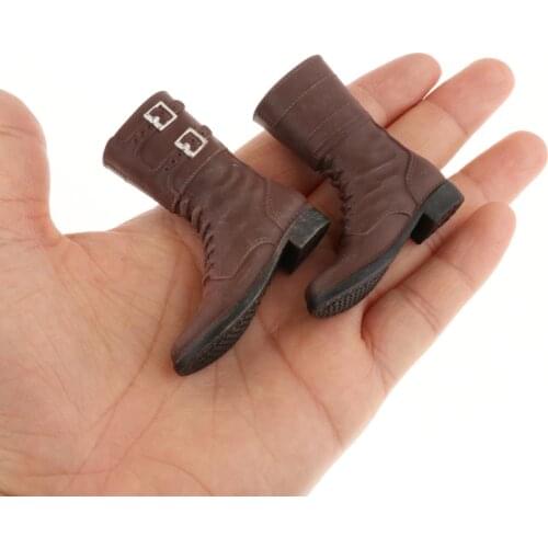 Handmade Brown 1/6 Hiking Boots for HT Toy 12in Male Figure Men Model Parts