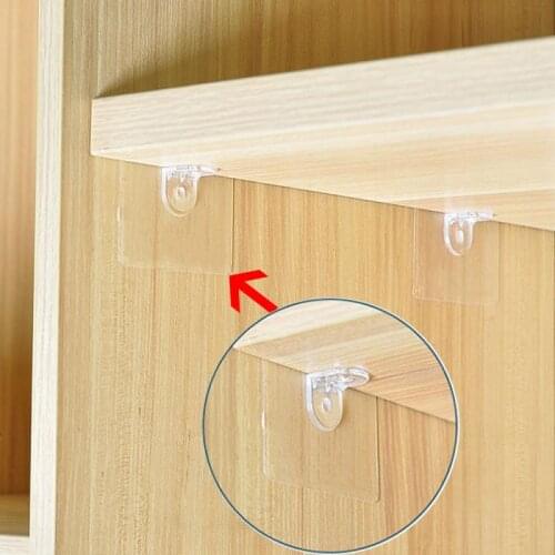 Home Shelf Support Hooks Sticker Punch-free Layered Partition Bracket Paste Screw Hook Triangle Bracket Support Shelf Hook Tool