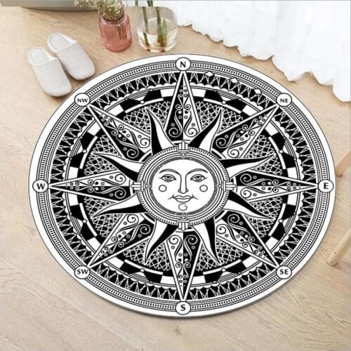 Circular Smiling Face Floor Mat Creative Sun Doormat Home Mat Super Soft Absorbent Bathroom Door Entrance Mat diameter of 60 cm