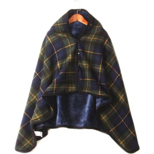 Lazy blanket black white green pink check multi-functional moisture absorption flannel shawl blanket can be worn
