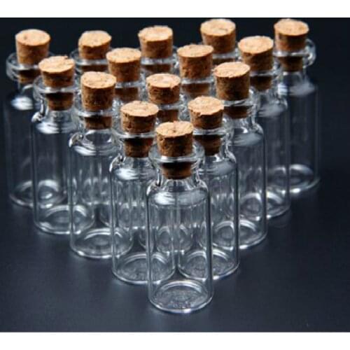 20Pcs/pack 0.5-5ML Multi Size Tiny Small Clear Cork Glass Bottles Vials For Wedding Holiday Decoration