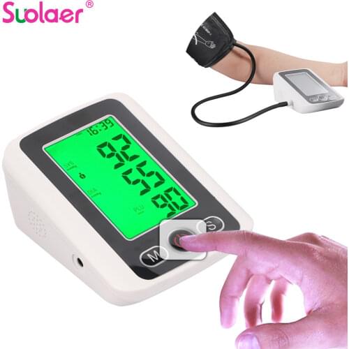 Home Blood Pressure Monitor Upper Arm Automatic Digital LCD Large Cuff Blood Pressure Monitors Medical BP Heart Rate Pulse Meter