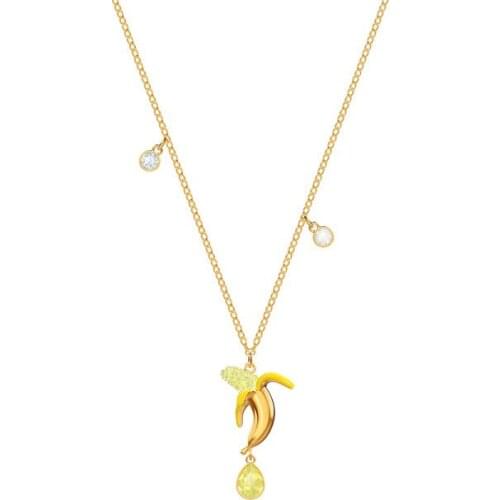 2019 New High Quality Crystal Golden Banana Lovely Charming Clavicle Necklace Manufacturer Wholesale