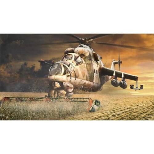Mi 24 HIND GUNSHIP russian russia military weapon helicopter aircraft 4 Sizes Home Decoration Canvas Poster Print